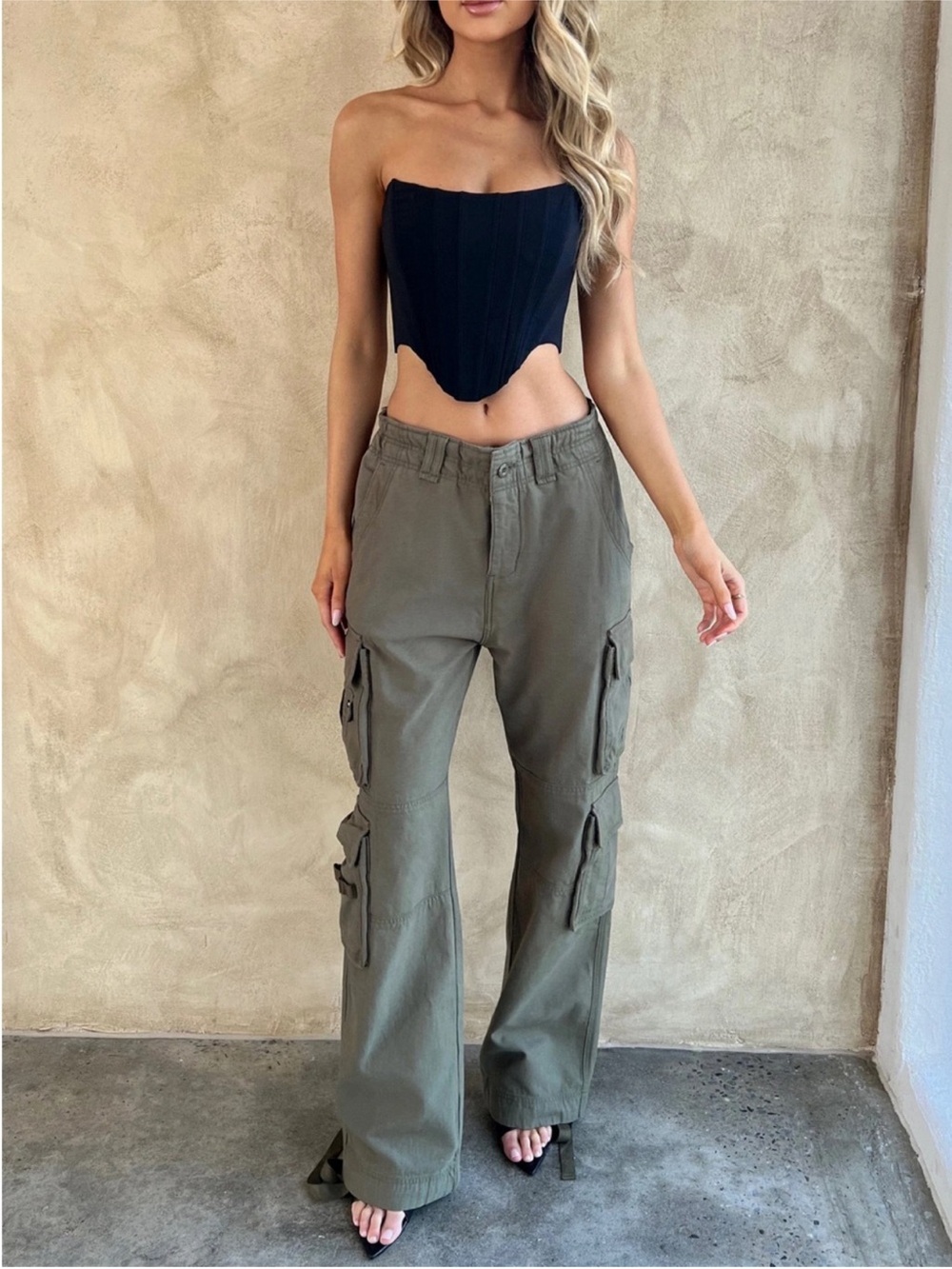Babyboo Beige Cargo Pants